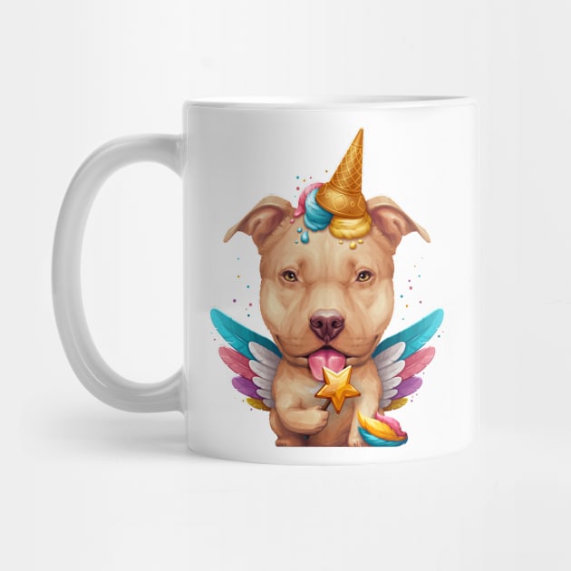 Fawn Pitbull Ice Cream Unicorn by stonemask